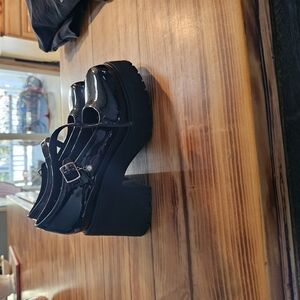 Black Platform Mary Jane Shoes